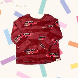 gap baby long-sleeve t-shirt 12-18M red fire truck print organic cotton
